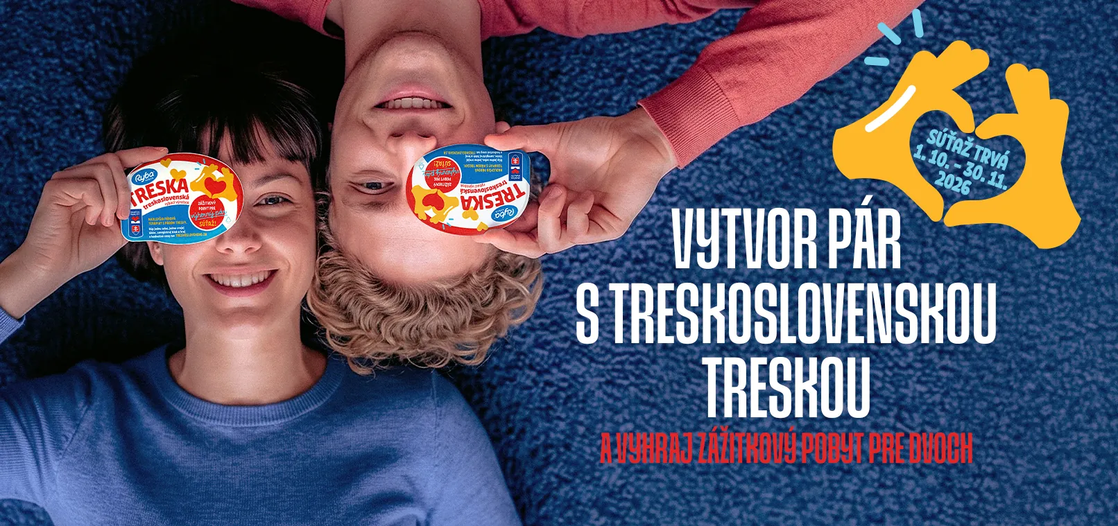 Vytvor pár s treskoslovenskou treskou a vyhraj zážitkový pobyt pre dvoch. Súťaž trvá 1. 10. – 30. 11. 2026.